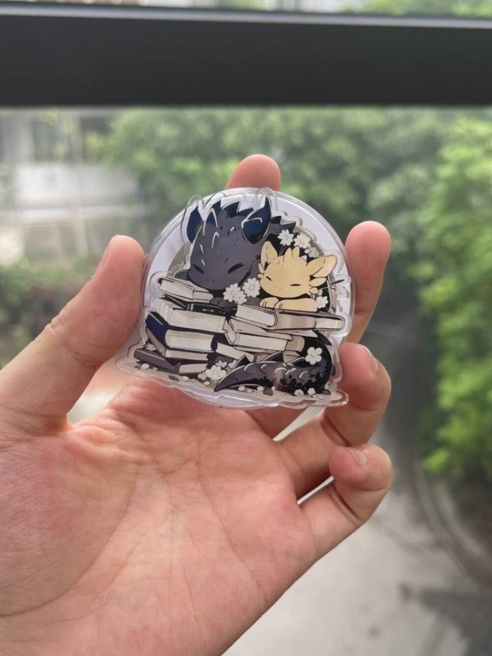 Cute Fantasy Creature Book Phone Grip | Bookish Acrylic Phone Holder